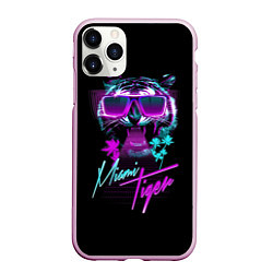 Чехол iPhone 11 Pro матовый Miami Tiger, цвет: 3D-розовый