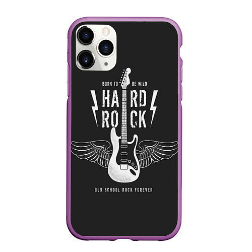 Чехол iPhone 11 Pro матовый Hard Rock: Born to be wild / 3D-Фиолетовый – фото 1