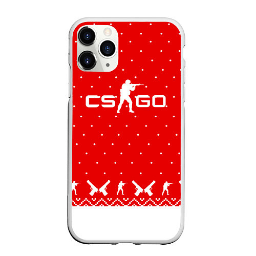 Чехол iPhone 11 Pro матовый Winter CS:GO / 3D-Белый – фото 1