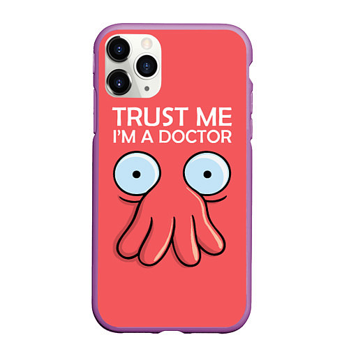 Чехол iPhone 11 Pro матовый Trust Me I'm a Doctor / 3D-Фиолетовый – фото 1