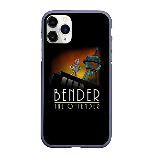 Чехол iPhone 11 Pro матовый Bender The Offender / 3D-Серый – фото 1