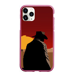 Чехол iPhone 11 Pro матовый RDR 2: Dark Man, цвет: 3D-малиновый