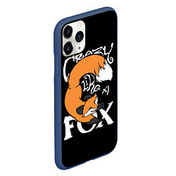 Чехол iPhone 11 Pro матовый Crazy Like a Fox, цвет: 3D-тёмно-синий — фото 2