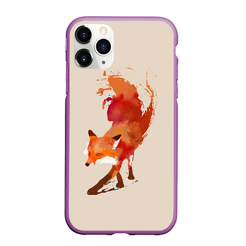 Чехол iPhone 11 Pro матовый Paint Fox / 3D-Фиолетовый – фото 1