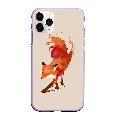 Чехол iPhone 11 Pro матовый Paint Fox / 3D-Светло-сиреневый – фото 1