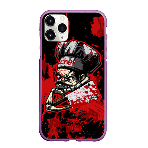 Чехол iPhone 11 Pro матовый Pudge Chef / 3D-Фиолетовый – фото 1