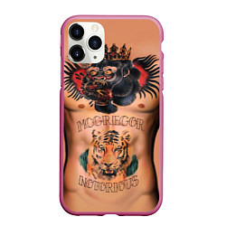 Чехол iPhone 11 Pro матовый МакГрегор татуировки, цвет: 3D-малиновый