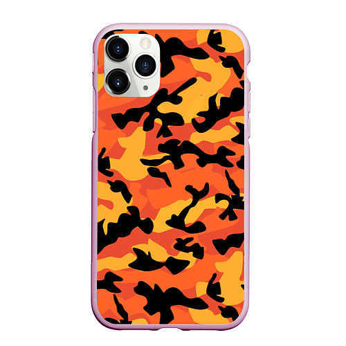 Чехол iPhone 11 Pro матовый Fashion Orange Camo / 3D-Розовый – фото 1