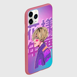 Чехол iPhone 11 Pro матовый Taehyung BTS, цвет: 3D-малиновый — фото 2