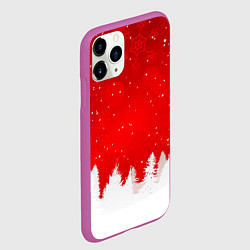 Чехол iPhone 11 Pro матовый Christmas pattern, цвет: 3D-фиолетовый — фото 2