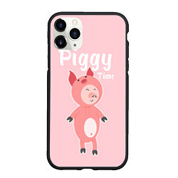 Чехол iPhone 11 Pro матовый Piggy Time, цвет: 3D-черный