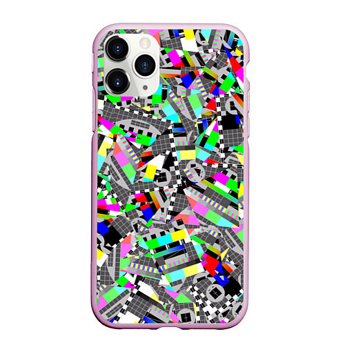 Чехол iPhone 11 Pro матовый Экран профилактики / 3D-Розовый – фото 1