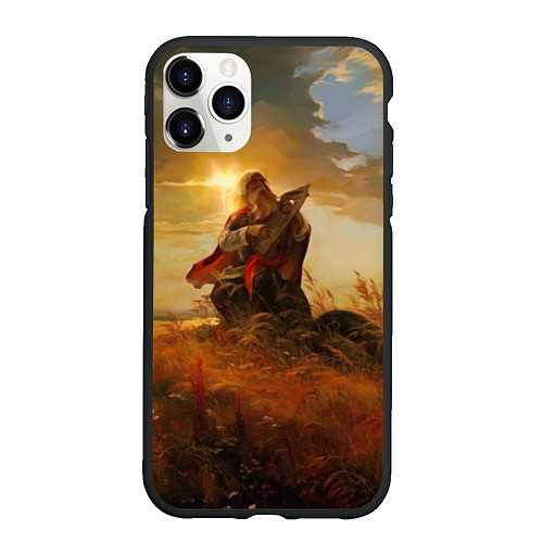 Чехол iPhone 11 Pro матовый Русский воин / 3D-Черный – фото 1