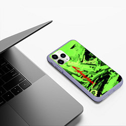 Чехол iPhone 11 Pro матовый Cyberpunk 2077: Green Breaks, цвет: 3D-светло-сиреневый — фото 2