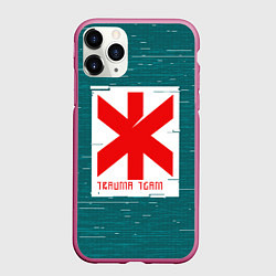 Чехол iPhone 11 Pro матовый Cyberpunk: Trauma Team, цвет: 3D-малиновый