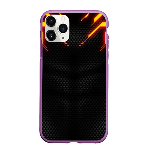 Чехол iPhone 11 Pro матовый Cyberpunk 2077: Android / 3D-Фиолетовый – фото 1