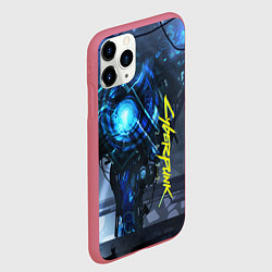 Чехол iPhone 11 Pro матовый Cyberpunk 2077, цвет: 3D-малиновый — фото 2