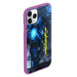 Чехол iPhone 11 Pro матовый Cyberpunk 2077, цвет: 3D-фиолетовый — фото 2