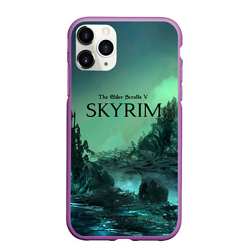 Чехол iPhone 11 Pro матовый SKYRIM / 3D-Фиолетовый – фото 1