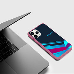 Чехол iPhone 11 Pro матовый Cyberpunk 2077, цвет: 3D-малиновый — фото 2
