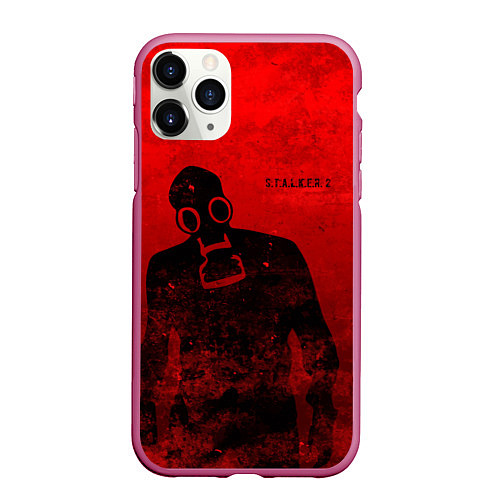 Чехол iPhone 11 Pro матовый STALKER 2 / 3D-Малиновый – фото 1