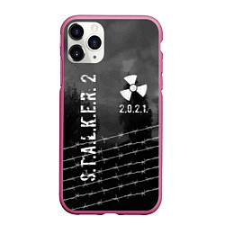 Чехол iPhone 11 Pro матовый STALKER 2021, цвет: 3D-малиновый