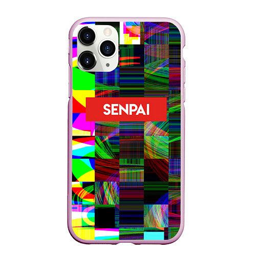 Чехол iPhone 11 Pro матовый SENPAI TV / 3D-Розовый – фото 1