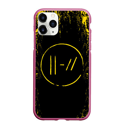 Чехол iPhone 11 Pro матовый 21 Pilots: Yellow & Black / 3D-Малиновый – фото 1