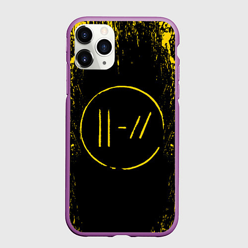 Чехол iPhone 11 Pro матовый 21 Pilots: Yellow & Black / 3D-Фиолетовый – фото 1