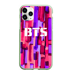 Чехол iPhone 11 Pro матовый BTS: Pink Colour, цвет: 3D-салатовый