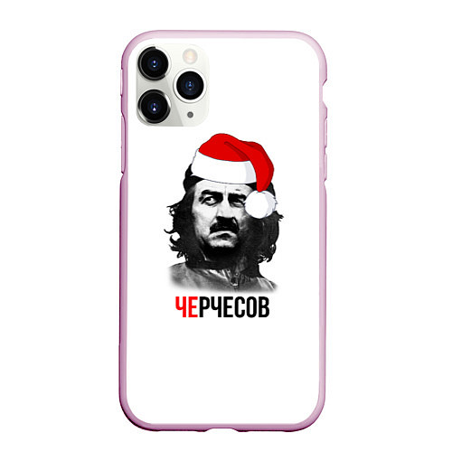 Чехол iPhone 11 Pro матовый Черчесов новогодний / 3D-Розовый – фото 1