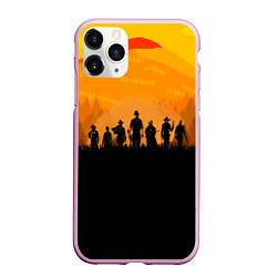 Чехол iPhone 11 Pro матовый Red Dead Redemption: Orange Sun, цвет: 3D-розовый