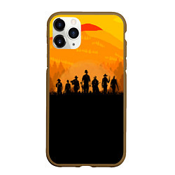 Чехол iPhone 11 Pro матовый Red Dead Redemption: Orange Sun, цвет: 3D-коричневый