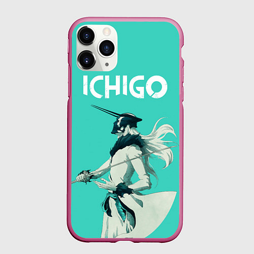 Чехол iPhone 11 Pro матовый Куросаки Ичиго / 3D-Малиновый – фото 1