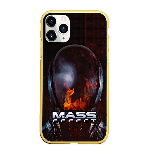 Чехол iPhone 11 Pro матовый Mass Effect / 3D-Желтый – фото 1
