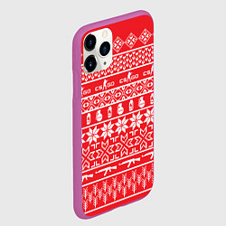 Чехол iPhone 11 Pro матовый CS:GO NY Pattern, цвет: 3D-фиолетовый — фото 2