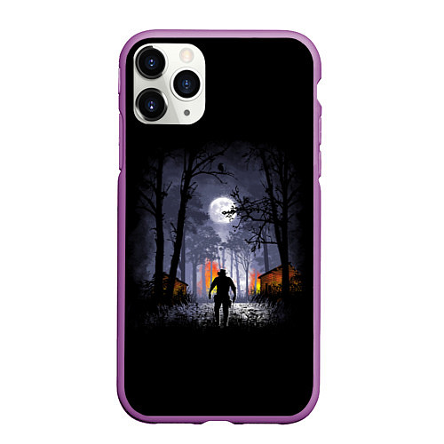 Чехол iPhone 11 Pro матовый RDR 2: Black Cowboy / 3D-Фиолетовый – фото 1