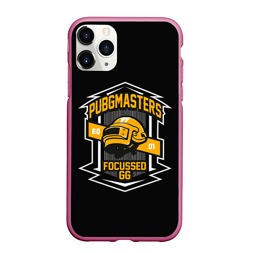 Чехол iPhone 11 Pro матовый PUBG: Focussed 66 / 3D-Малиновый – фото 1