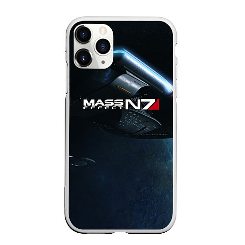Чехол iPhone 11 Pro матовый Mass Effect N7 / 3D-Белый – фото 1