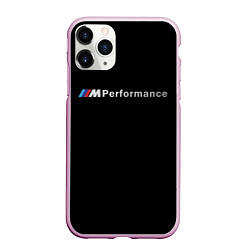 Чехол iPhone 11 Pro матовый BMW PERFORMANCE ЧЁРНЫЙ БМВ, цвет: 3D-розовый