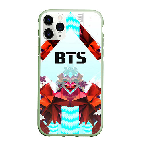 Чехол iPhone 11 Pro матовый BTS Love / 3D-Салатовый – фото 1