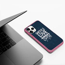 Чехол iPhone 11 Pro матовый Ghouls Love Coffee, цвет: 3D-малиновый — фото 2