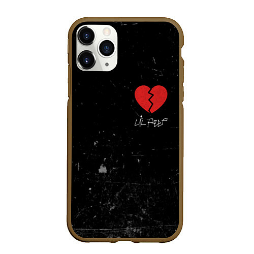 Чехол iPhone 11 Pro матовый Lil Peep: Broken Heart / 3D-Коричневый – фото 1