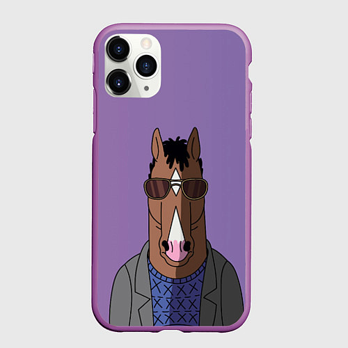 Чехол iPhone 11 Pro матовый Конь БоДжек / 3D-Фиолетовый – фото 1
