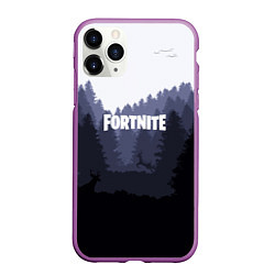 Чехол iPhone 11 Pro матовый Fortnite: Dark Forest, цвет: 3D-фиолетовый