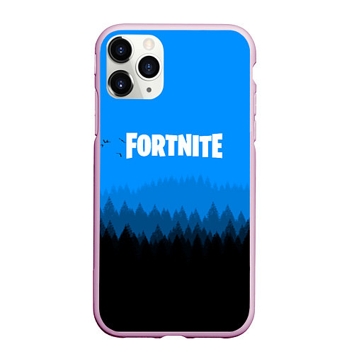 Чехол iPhone 11 Pro матовый Fortnite: Sky Forest / 3D-Розовый – фото 1