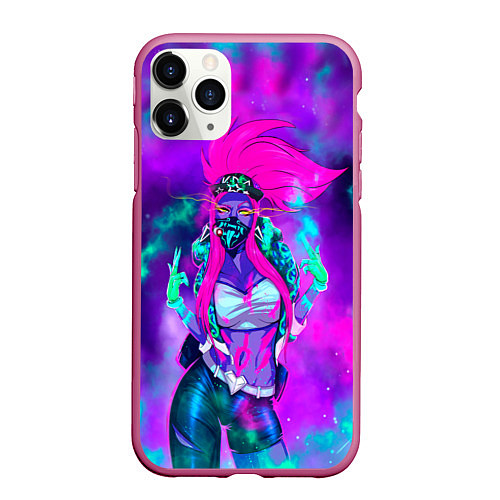 Чехол iPhone 11 Pro матовый Akali KDA / 3D-Малиновый – фото 1