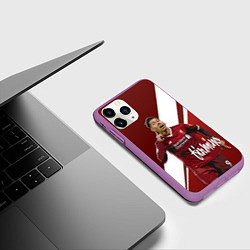 Чехол iPhone 11 Pro матовый Roberto Firmino, цвет: 3D-фиолетовый — фото 2