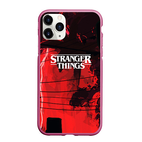 Чехол iPhone 11 Pro матовый Stranger Things: Red Dream / 3D-Малиновый – фото 1