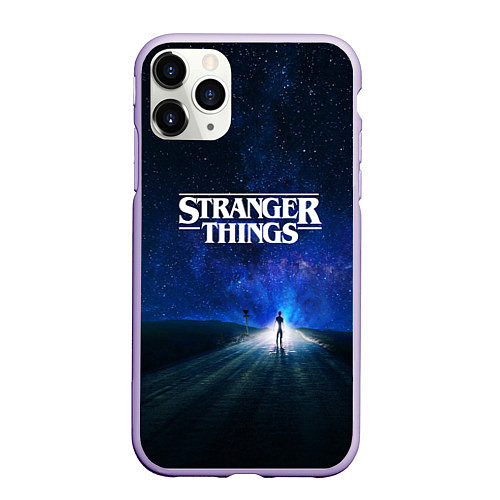 Чехол iPhone 11 Pro матовый Stranger Things: Road Light / 3D-Светло-сиреневый – фото 1